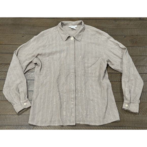 VTG Christian Dior Separates "Top Button" Down Rayon Shirt - Korea - Size 10 - Picture 1 of 6